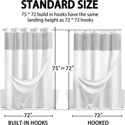 No Hook Shower Curtain with Snap