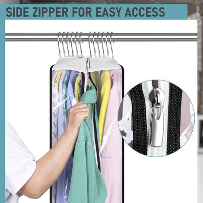 Clear Garment Bags for Hanging Clothes 3 Units 60x102x25.5cm