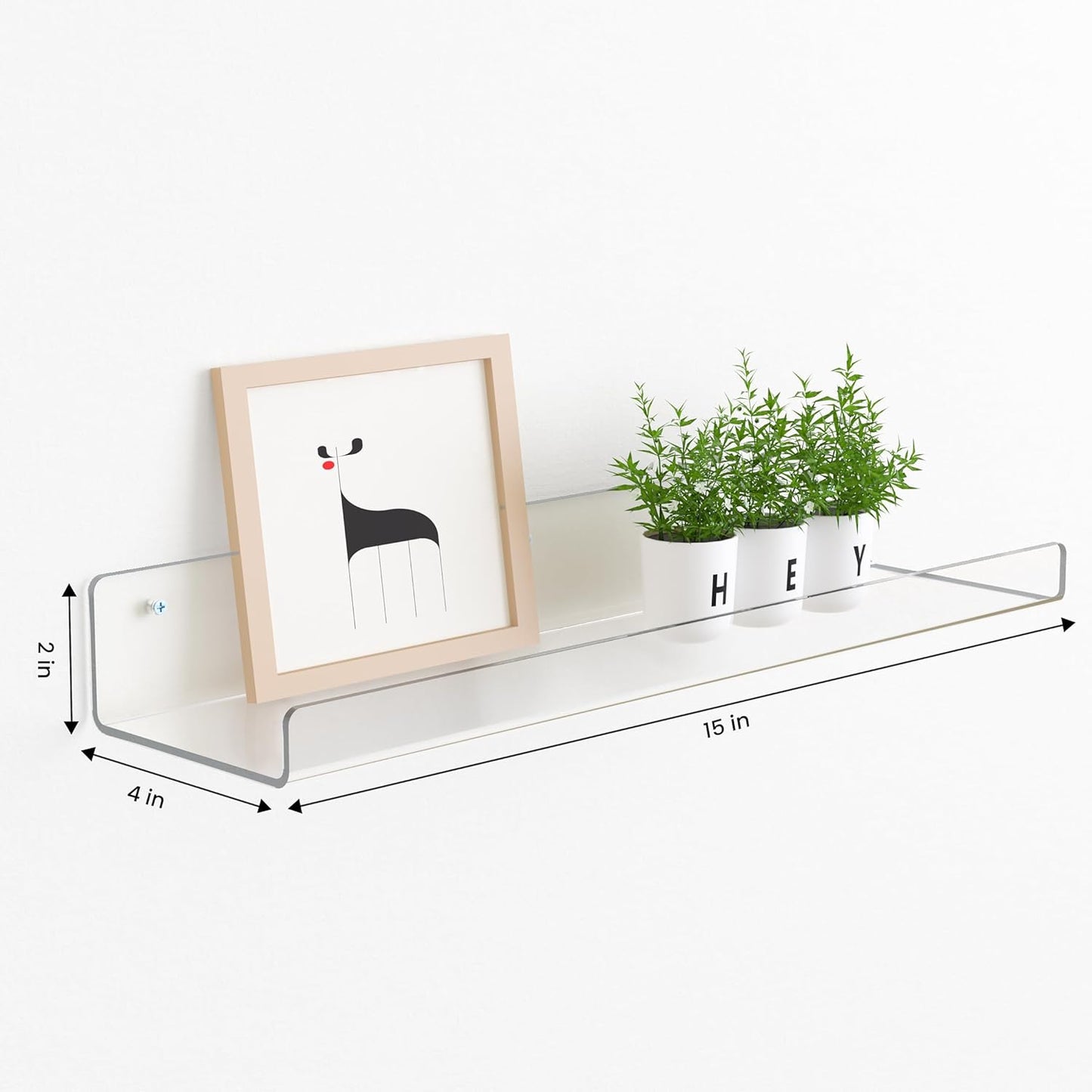 Acrylic Shelves for Wall Storage 4 Units