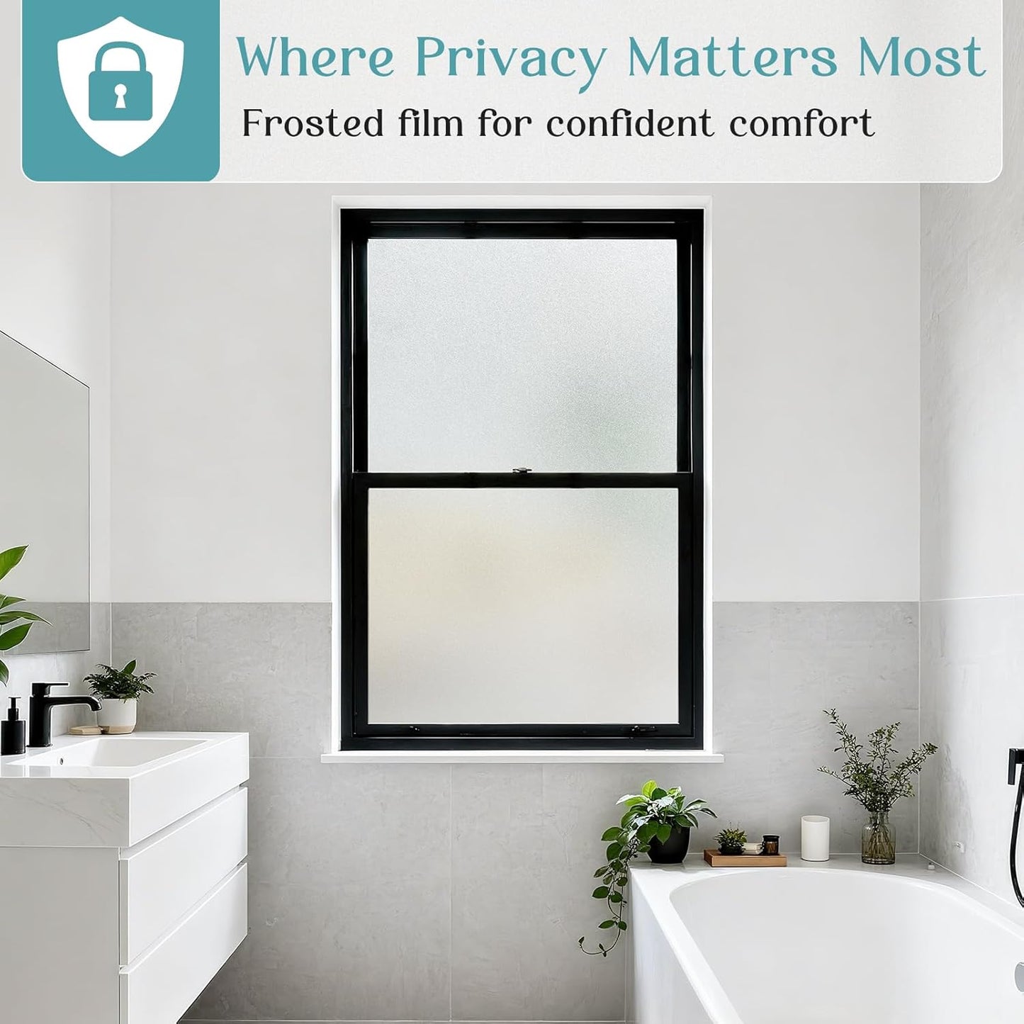 Window Privacy Film Decorative Window Sticker 17.5 x 78.7 inches