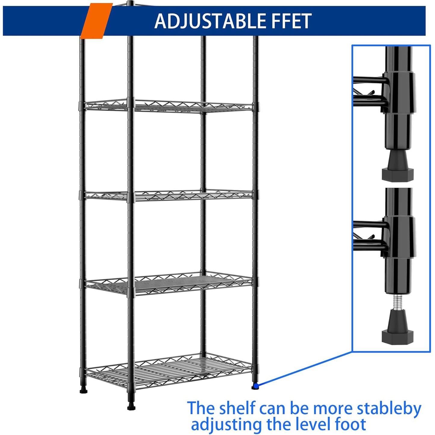 Metal Storage Rack Adjustable Shelves