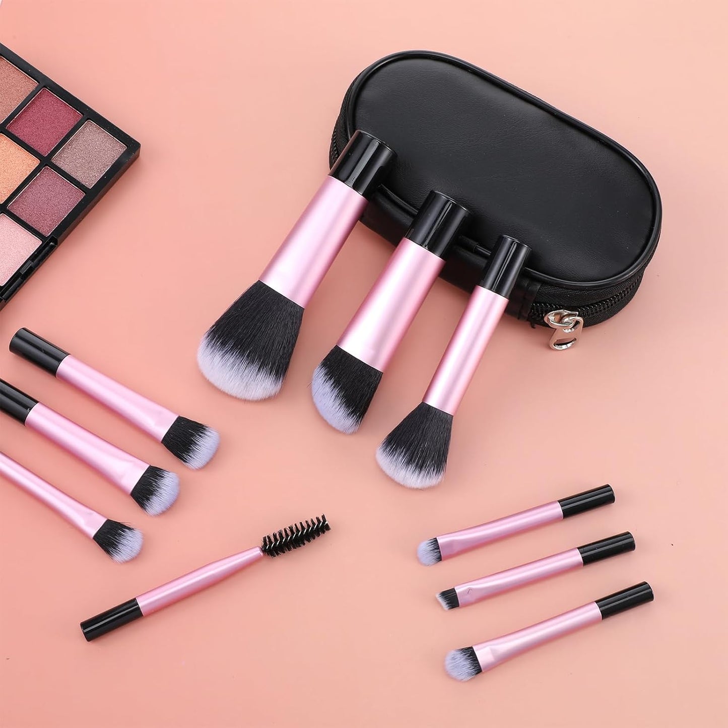 10-Piece Mini Makeup Brush Set with Pouch