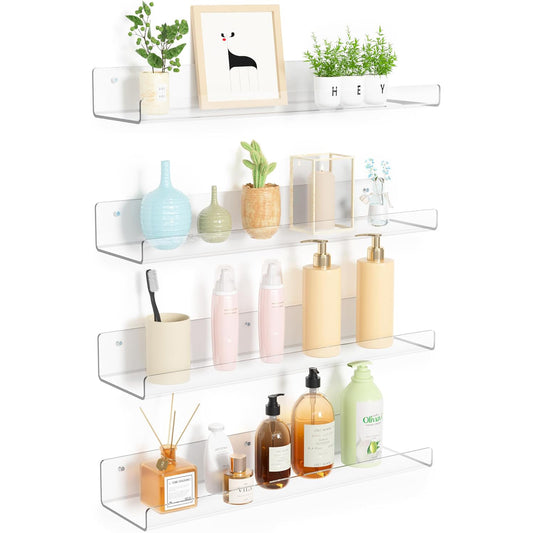 Acrylic Shelves for Wall Storage 4 Units