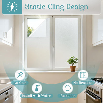 Window Privacy Film Decorative Window Sticker 17.5 x 78.7 inches