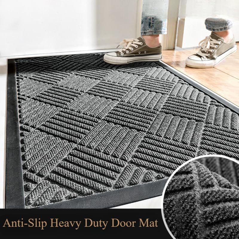 Heavy Duty Doormat for Outside Entry 43*75cm, Gray