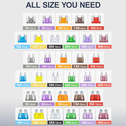 300Pcs Car Fuse Assortment Kit