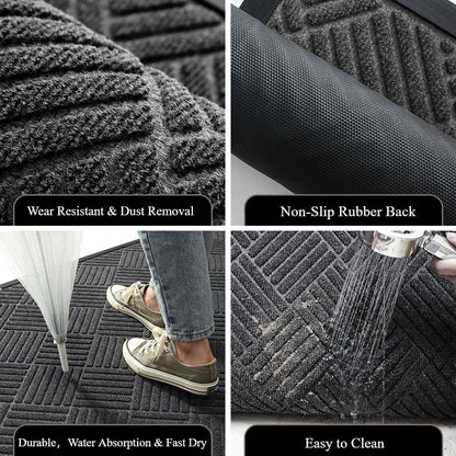 Heavy Duty Doormat for Outside Entry 43*75cm, Gray