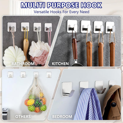 4 Packs Metal Adhesice Towel Hooks