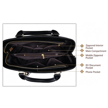 Leather Handbag Set for Women with Top-handle Handbags