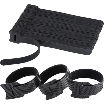 Reusable Cable Ties 8Inch 100 Units, Black