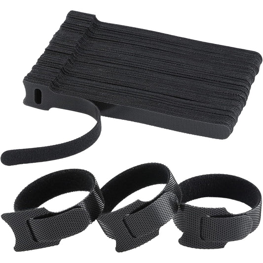 Reusable Cable Ties 8Inch 100 Units, Black