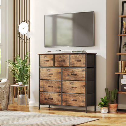 Dresser for Bedroom with 9 Drawers, Brown