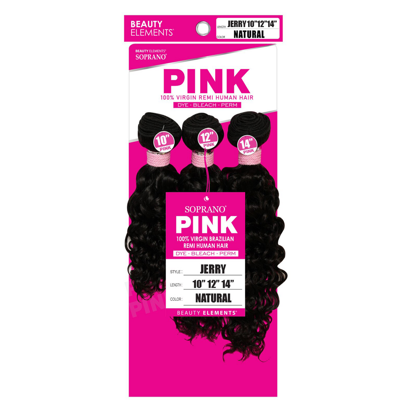 SOPRANO HH VIRGIN PINK "JERRY" (3PCS) NATURAL