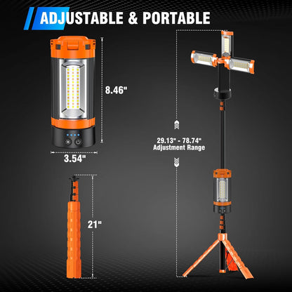 Camping Light with 79" Detachable Tripod