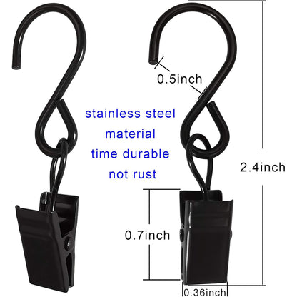 Stainless Steel S Hooks Curtain Clips 50 Units