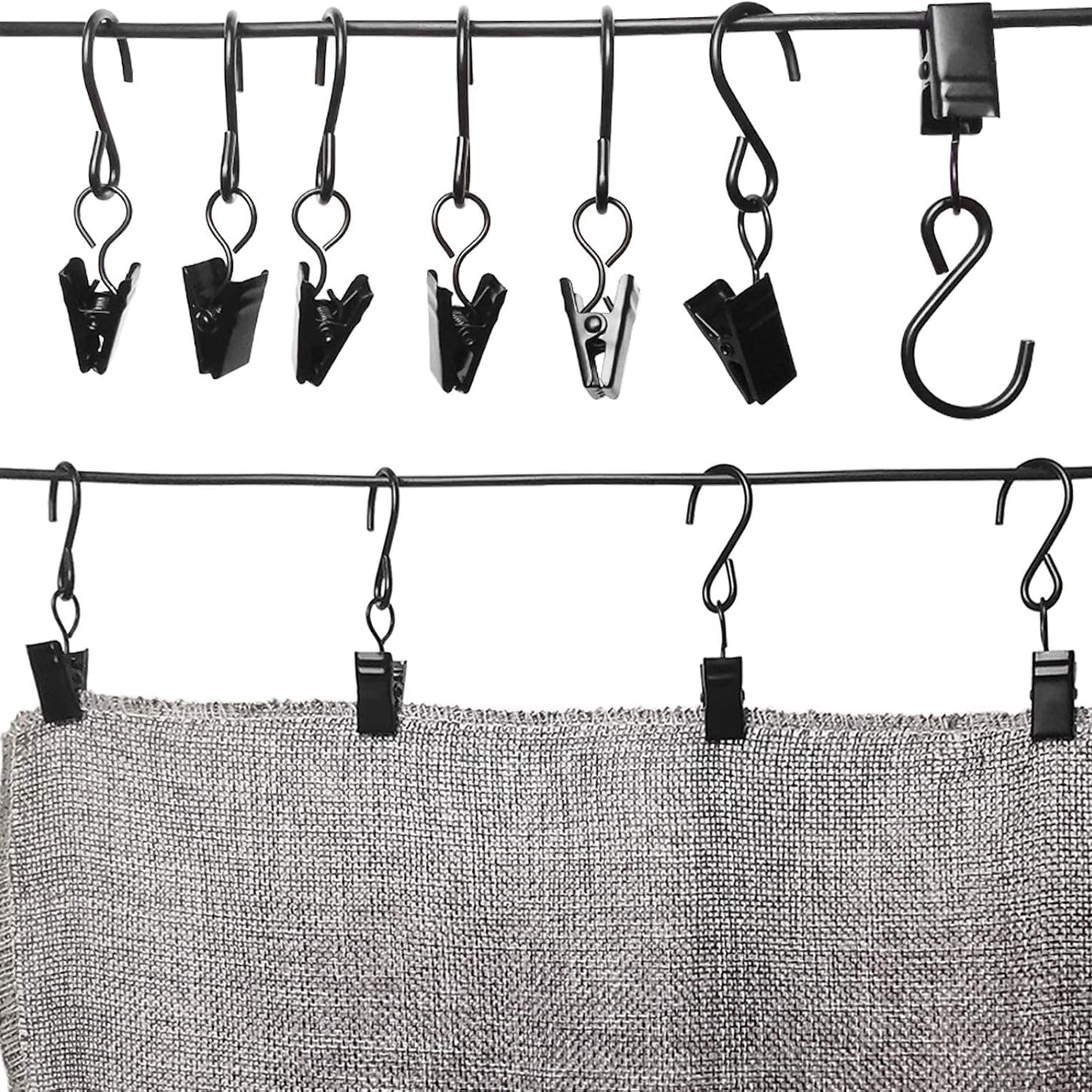 Stainless Steel S Hooks Curtain Clips 50 Units