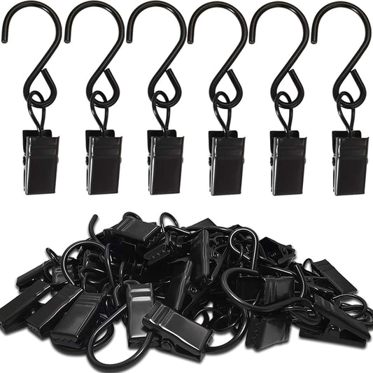 Stainless Steel S Hooks Curtain Clips 50 Units