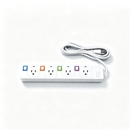 4-Outlet Power Strip with Independent Switches, 2M (6.6FT) Pure Copper Extension Cord