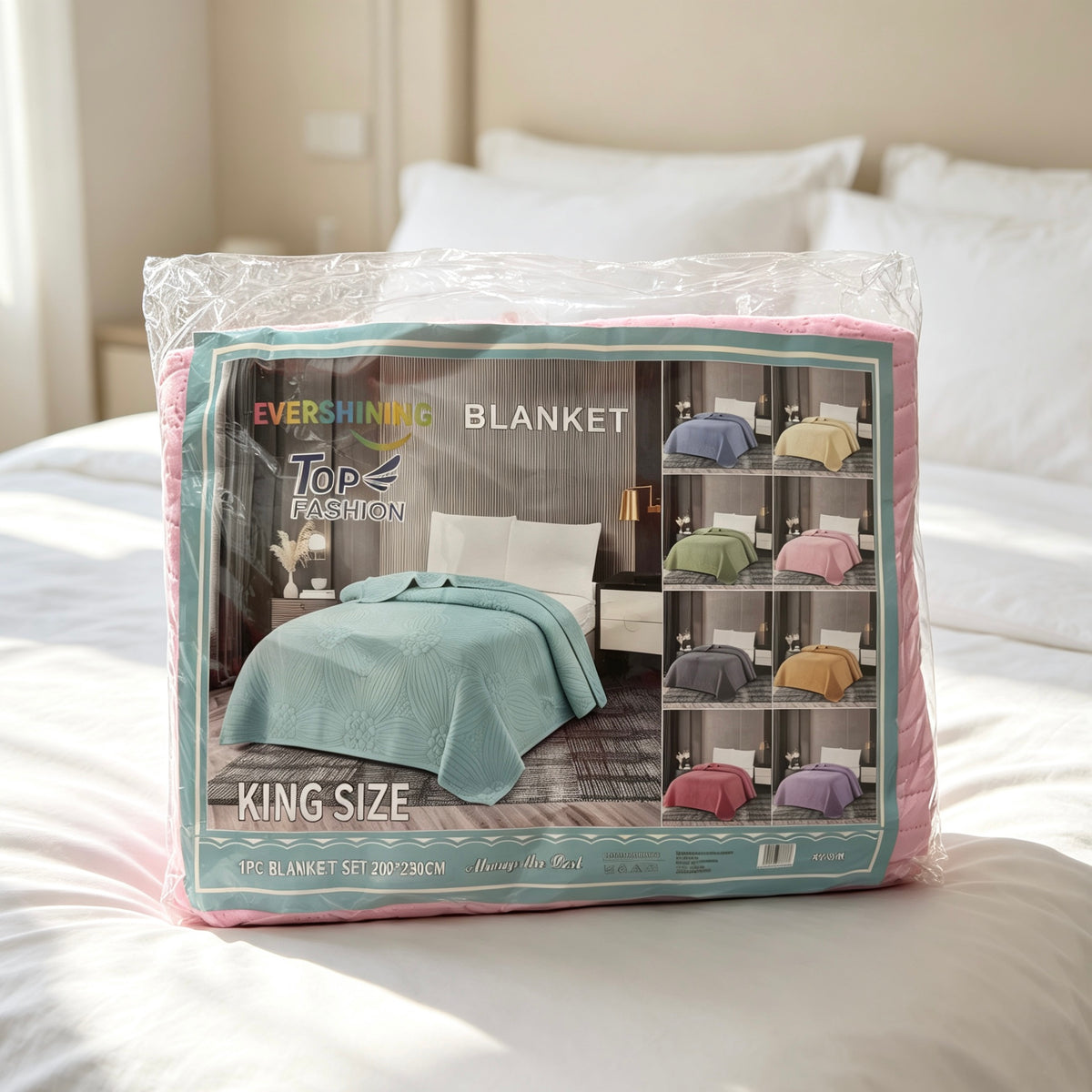 Premium Quilted Bed Blanket, Moderate Thickness (Not Thin) King Size 78.74 × 90.55 in, Random Color Shipment XY‑6K