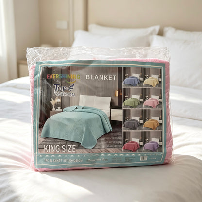Premium Quilted Bed Blanket, Moderate Thickness (Not Thin) King Size 78.74 × 90.55 in, Random Color Shipment XY‑6K