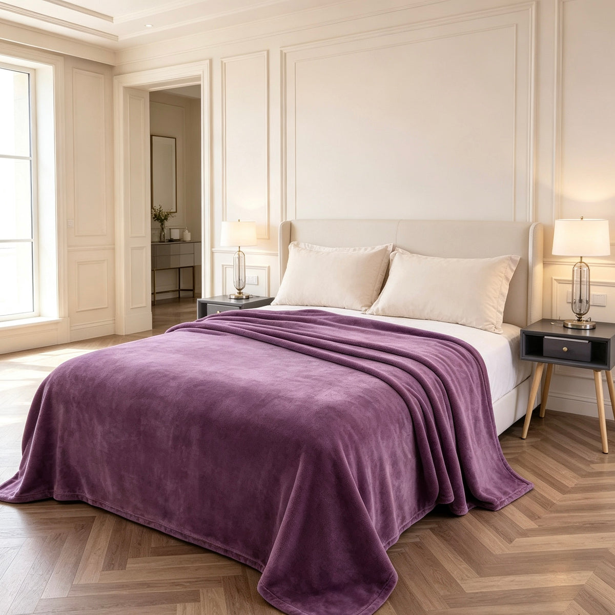 Luxury Ultra‑Soft Flannel Bed Blanket, Queen Size, 200 x 230 cm (78.7 in × 90.6 in)