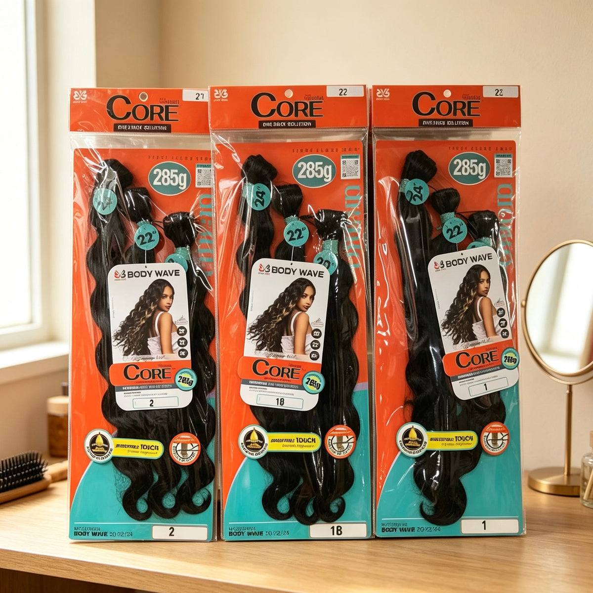 Bobbi Boss Miss Origin CORE MO3PBW24 Body Wave 3 Bundles 20/22/24 Inch, 285g One Pack Solution Synthetic Hair Weave
