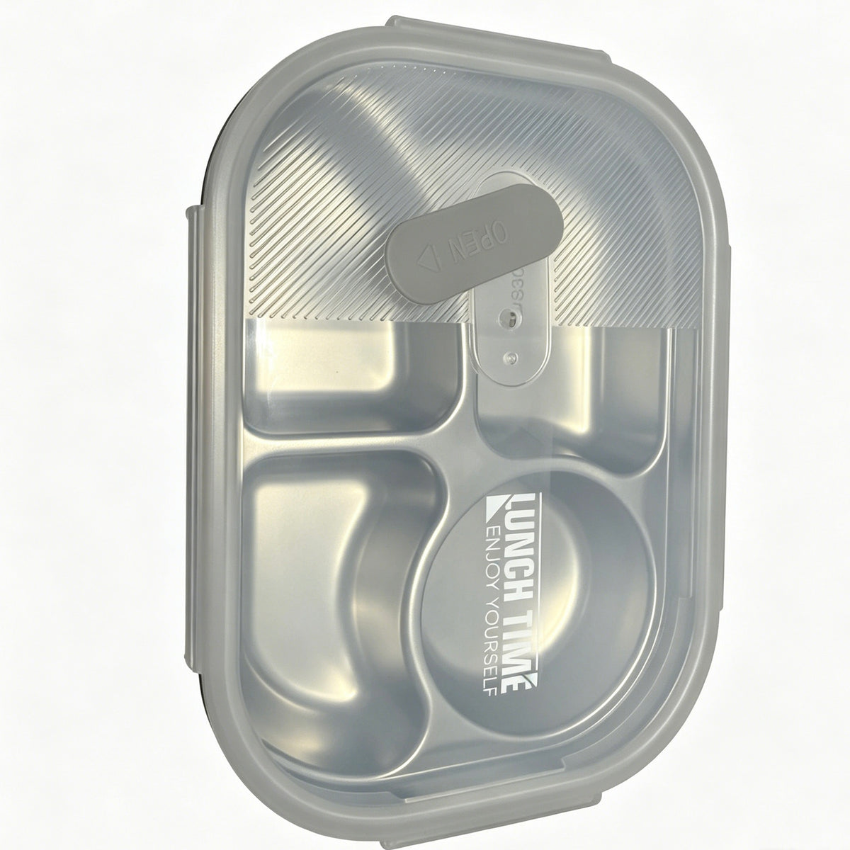 304 Food Grade Stainless Steel Compartment Lunch Box, Leak Proof Square Buckle Bento Box with Steam Vent, Keep Warm Portable Food Container for Office School