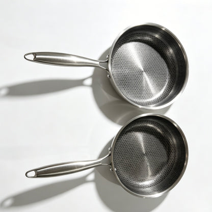 24/26cm Stainless Steel Honeycomb Frying Pan, Non-Stick Skillet, Multi Stovetop Compatible