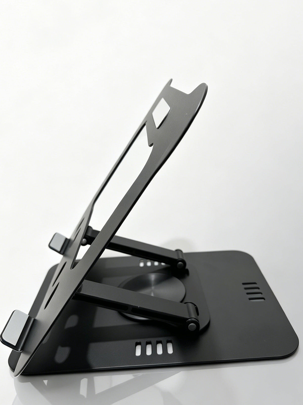Foldable All Metal Laptop & Tablet Stand, 360° Rotating Height Adjustable Notebook Holder, Heavy-Duty Aluminum Alloy Desktop Riser with Heat Dissipation for 13 Inch & Below Devices