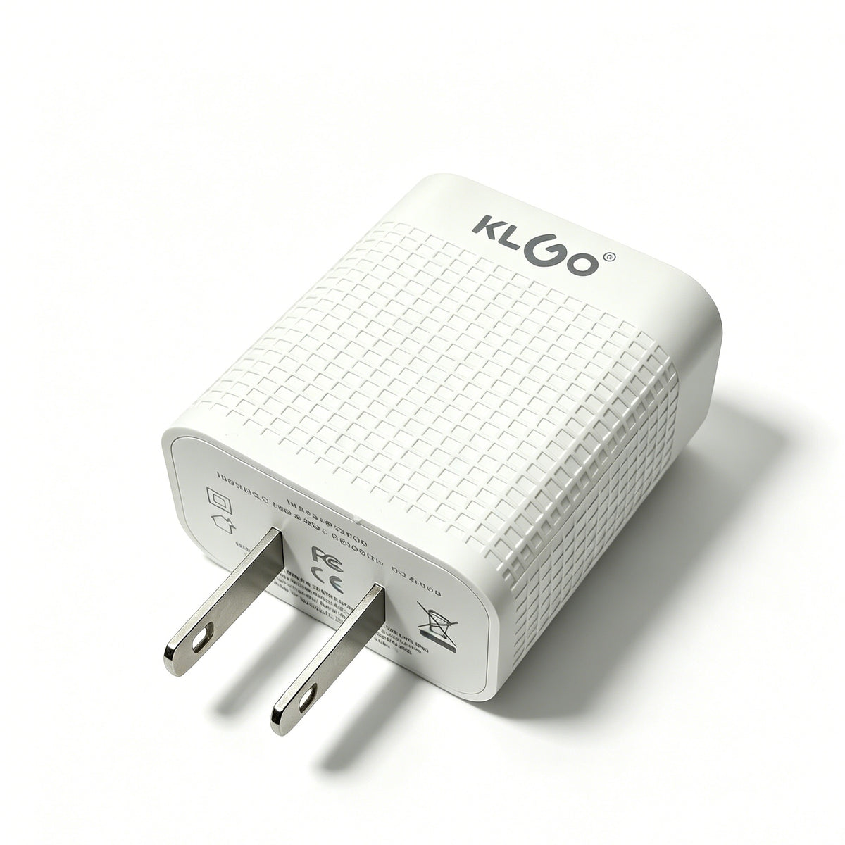 KLGO PD-700 25W Dual Port Fast Charger – USB-C PD 25W + USB-A QC 3.0 Quick Charge Wall Adapter, Smart Chip Auto-Matching, Compact Travel Charger for Phones, Tablets & More