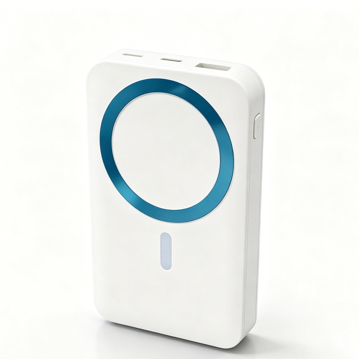 Magnetic Power Bank 10000mAh, Built-in Lightning & Type-C Cables, Wireless Fast Charging Portable Charger with Phone Stand