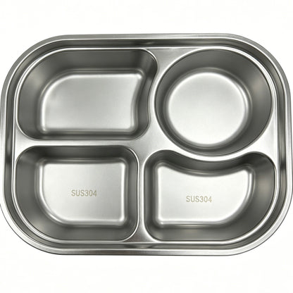 304 Food Grade Stainless Steel Compartment Lunch Box, Leak Proof Square Buckle Bento Box with Steam Vent, Keep Warm Portable Food Container for Office School