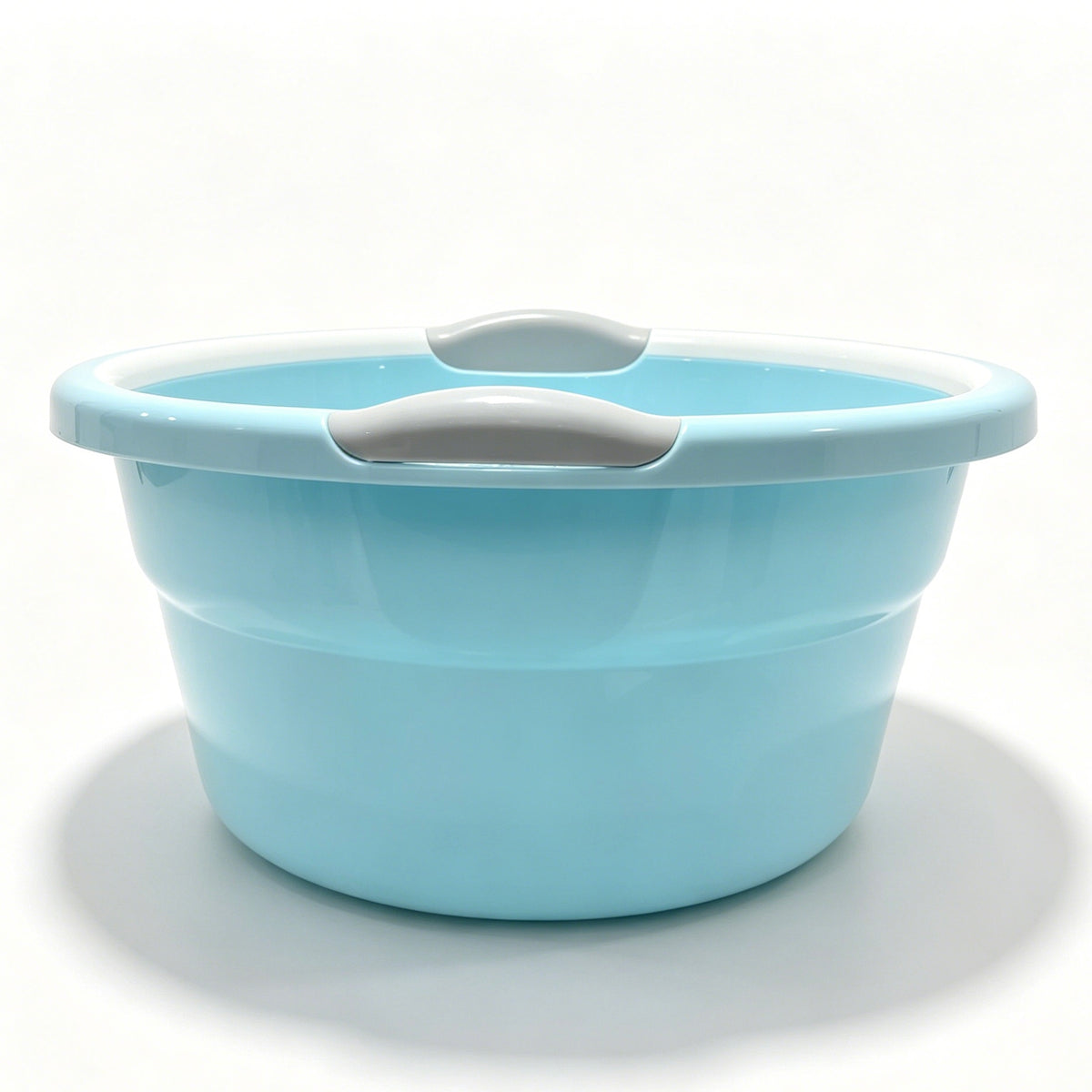 Light Blue Thickened PP Plastic Wash Basin with Dual Handles, 46cm × 20cm, 22L Large Capacity Cute Giraffe Print Household Bowl