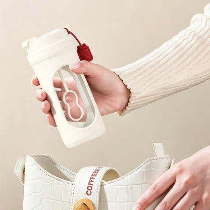 450ml Rechargeable Electric Self Stirring Cup, Portable Magnetic Auto Mixing Tumbler with Hand Strap for Coffee, Protein Powder
