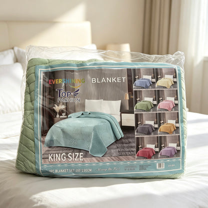Premium Quilted Bed Blanket, Moderate Thickness (Not Thin) King Size 78.74 × 90.55 in, Random Color Shipment XY‑6K