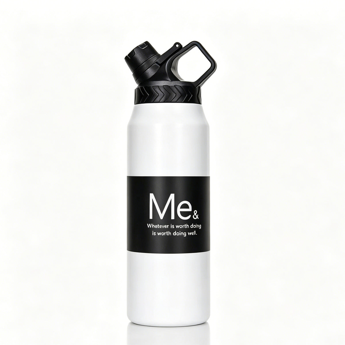 950ml 304 Stainless Steel Insulated Water Bottle, Flip Top Sports Tumbler with Portable Carry Handle