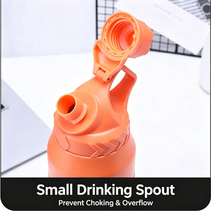 950ml 304 Stainless Steel Insulated Water Bottle, Flip Top Sports Tumbler with Portable Carry Handle