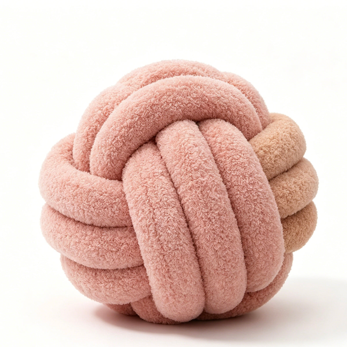Boucle Knot Ball Pillow, Hand Knotted Decor Cushion, 22cm Diameter