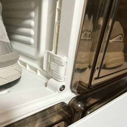 Foldable Shoe Storage Cabinet, 85×34×70cm, PET Transparent Door, Stackable Dustproof Shoe Organizer for Entryway