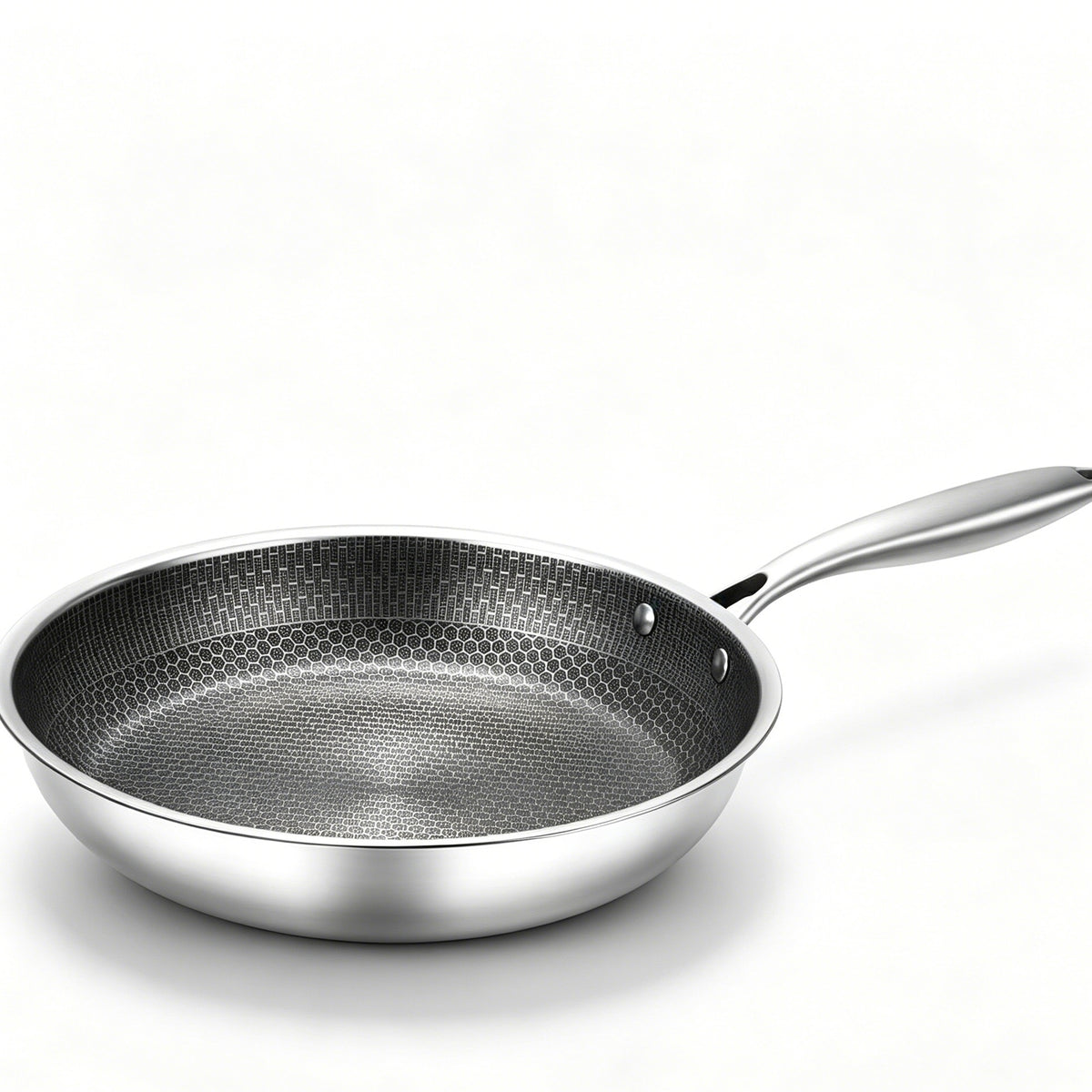24/26cm Stainless Steel Honeycomb Frying Pan, Non-Stick Skillet, Multi Stovetop Compatible