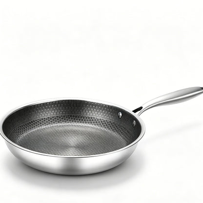 24/26cm Stainless Steel Honeycomb Frying Pan, Non-Stick Skillet, Multi Stovetop Compatible