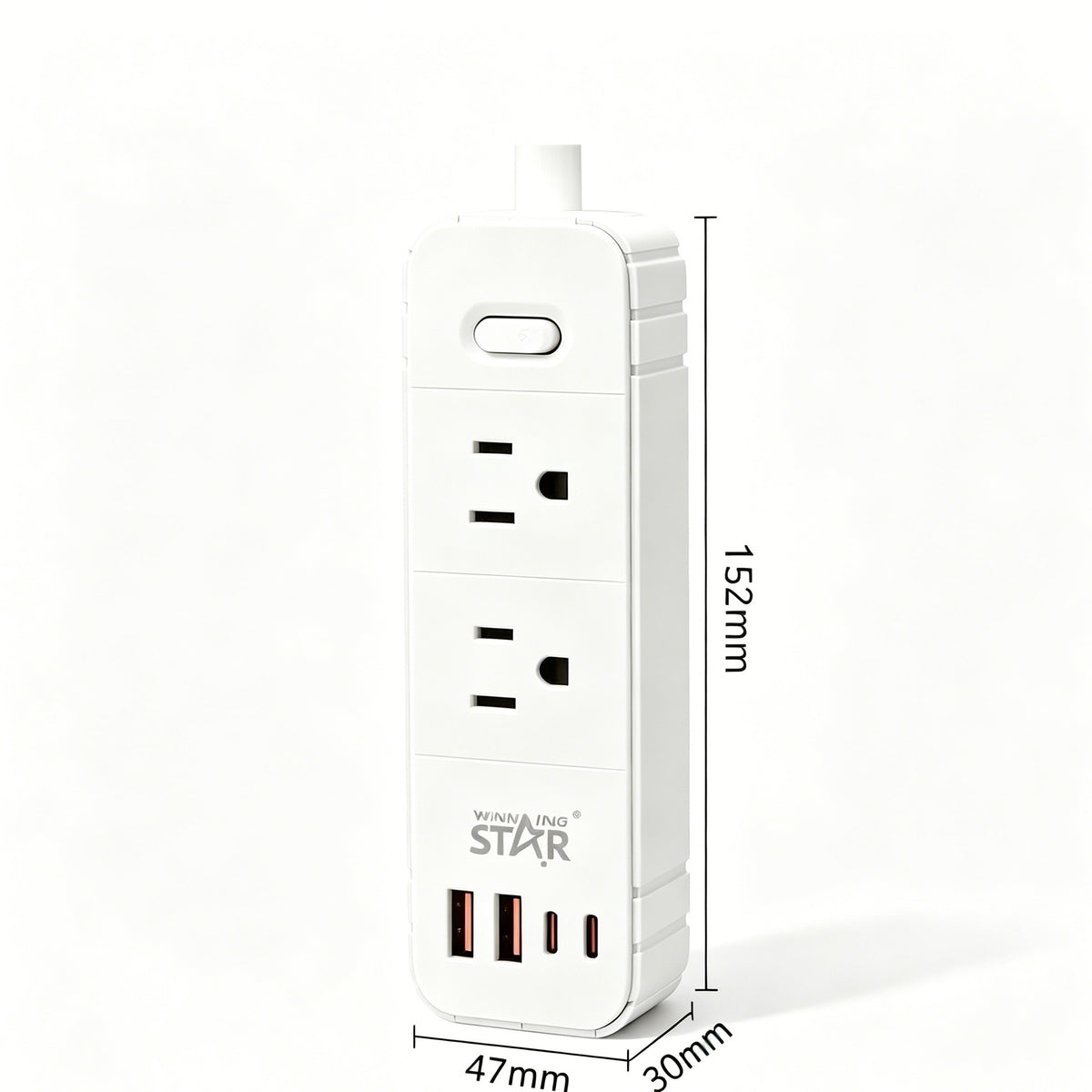 Winning Star Power Strip with USB Ports, 2M Cord 110V Surge Protection Extension Socket