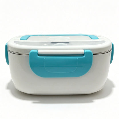 Electric Heating Lunch Box, 1.05L Stainless Steel Liner Food Warmer, 110V 40W Portable Heated Lunch Box for Office & Travel, Blue