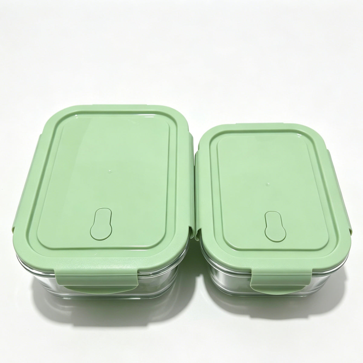 2 Pack Borosilicate Glass Food Storage Containers, Pink Airtight Lock Lids, 1040ml & 700ml Meal Prep Boxes