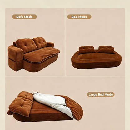 Corduroy Compressed Sofa Bed HM1006, 2-in-1 Foldable 2 Seater Sofa for Living Room
