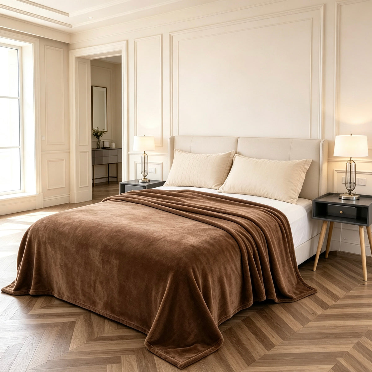 Luxury Ultra‑Soft Flannel Bed Blanket, Queen Size, 200 x 230 cm (78.7 in × 90.6 in)