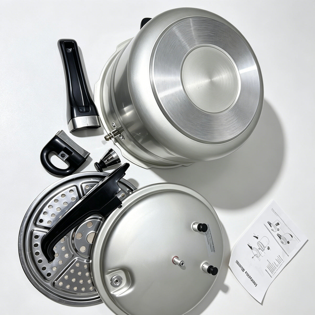 Blessing On Me 5L Aluminium Pressure Cooker 22cm, 6 Safety Features, Thick Base Stock Pot with Steamer Rack