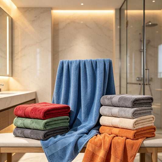 Thick Solid Color Bath Towel 70×140cm, Random Color Ultra Soft High Absorbency Bathroom Towel（XYJ-300）
