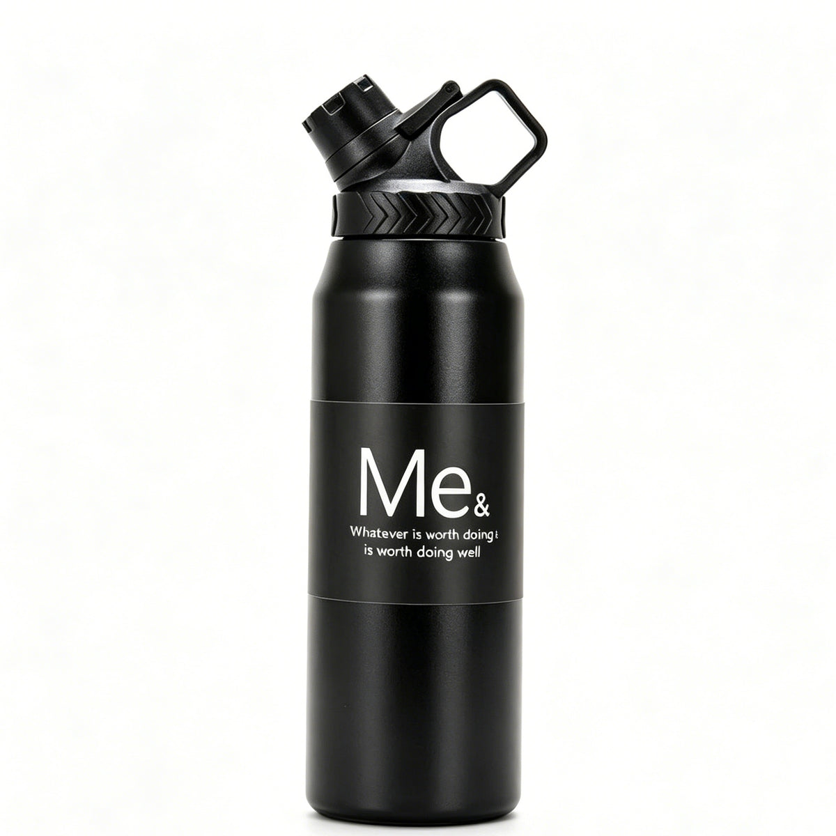 950ml 304 Stainless Steel Insulated Water Bottle, Flip Top Sports Tumbler with Portable Carry Handle