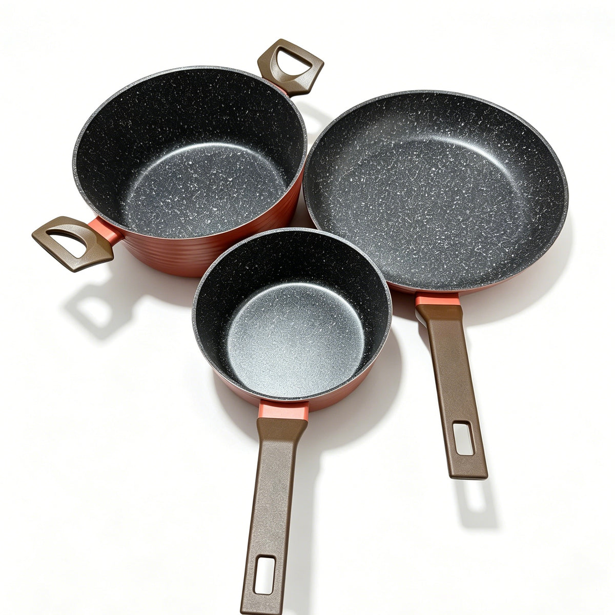 5-Piece Stainless Steel Non-Stick Cookware Set, Frying Pan, Stock Pot & Milk Pot For Kitchen